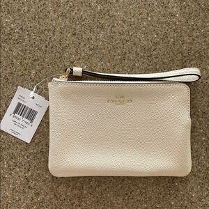 Coach Ivory Zip Wristlet